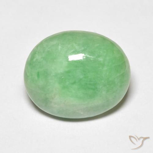 4.68ct Natural Verde amarillento Jade, Ovalada, Opaco