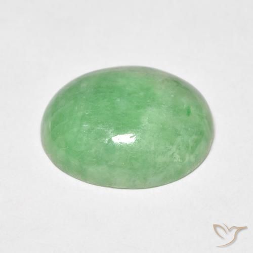 Jade Verde amarillento natural de 4.68 ct, Ovalada, Opaco