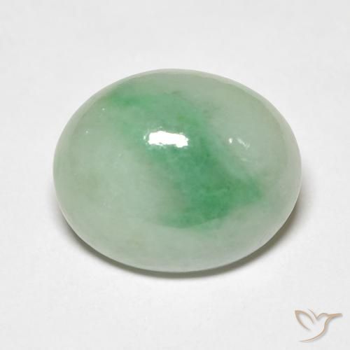 4.82ct Natural Verde musgo pálido Jade, Ovalada, Opaco