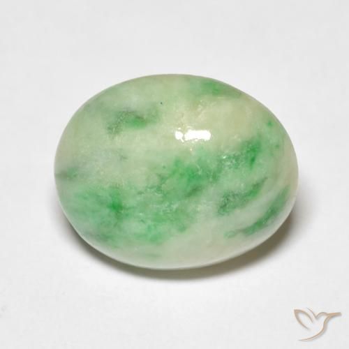 4.46ct Natural Verde amarillento Jade, Ovalada, Opaco