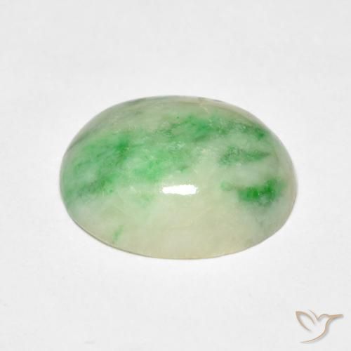 Jade Verde amarillento natural de 4.46 ct, Ovalada, Opaco