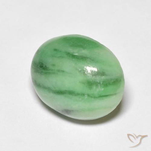 Jade Verde medio natural de 4.63 ct, Ovalada, Opaco