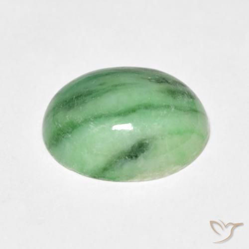 Jade Verde medio natural de 4.63 ct, Ovalada, Opaco
