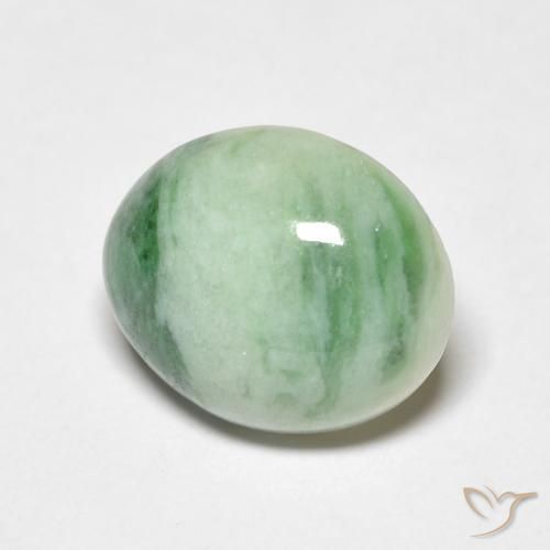 Jade Verde medio natural de 4.10 ct, Ovalada, Opaco