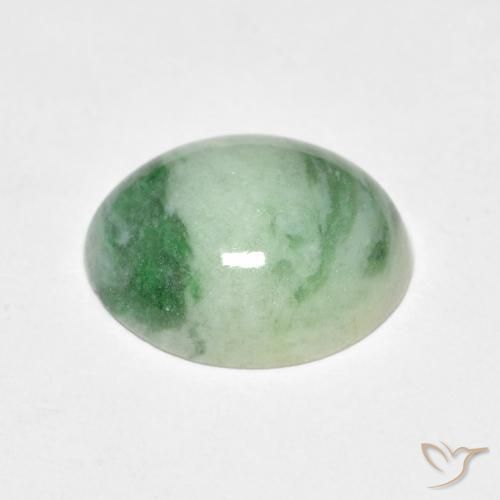 Jade Verde medio natural de 4.10 ct, Ovalada, Opaco