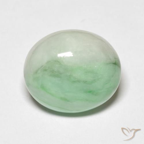 5.44ct Natural Verde amarillo pálido Jade, Ovalada, Opaco