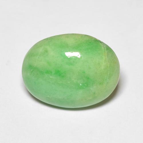 Jade verde natural de 4,86 ct, corte óvalo, opaco
