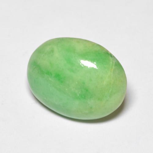 Jade verde natural de 4,86 ct, corte óvalo, opaco