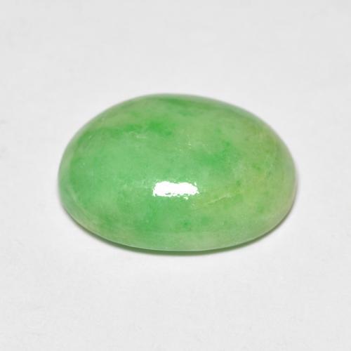 Jade verde natural de 4,86 ct, corte óvalo, opaco