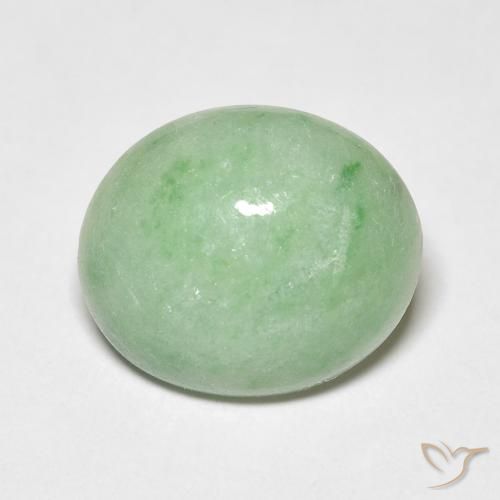 3.67ct Natural Verde salvia claro Jade, Ovalada, Opaco