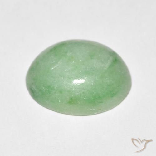 Jade Verde salvia claro natural de 3.67 ct, Ovalada, Opaco