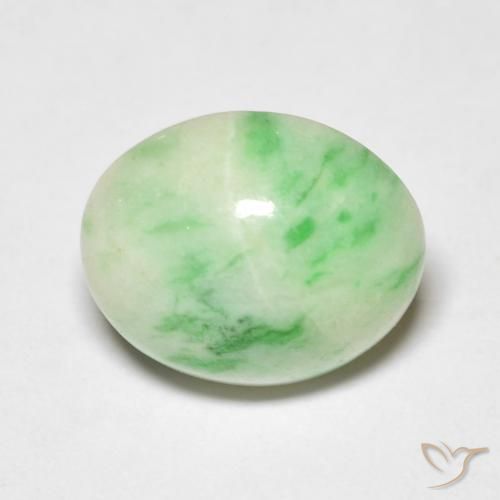 Jade Verde medio natural de 4.71 ct, Ovalada, Transparente