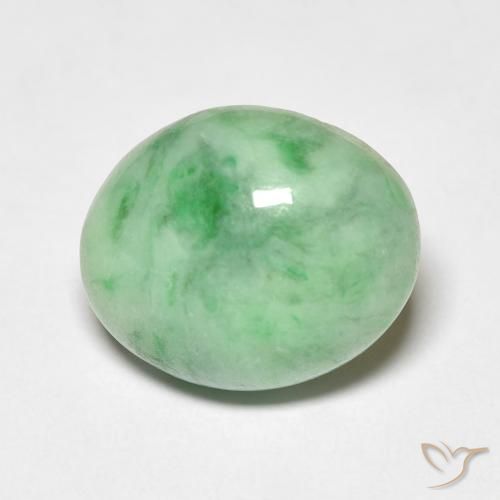 5.38ct Natural Verde medio Jade, Ovalada, Opaco