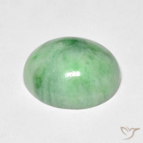 Jade Verde medio natural de 5.38 ct, Ovalada, Opaco