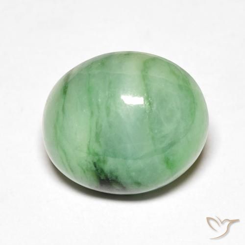 5.12ct Natural Verde claro Jade, Ovalada, Opaco