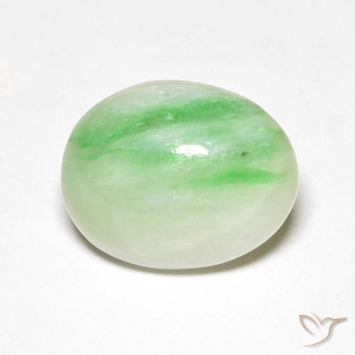 4.60ct Natural Verde amarillo claro Jade, Ovalada, Opaco