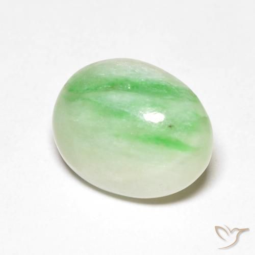 Jade Verde amarillo claro natural de 4.60 ct, Ovalada, Opaco