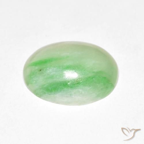 Jade Verde amarillo claro natural de 4.60 ct, Ovalada, Opaco