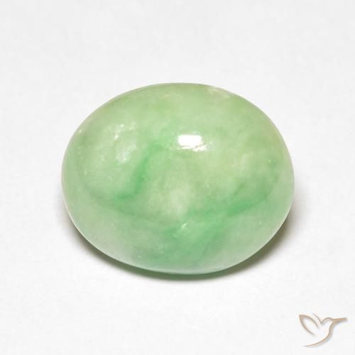 4.61ct Natural Verde pera claro Jade, Ovalada, Opaco