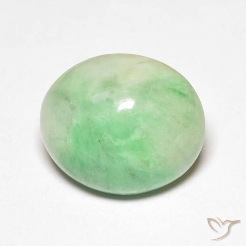 4.32ct Natural Verde blanquecino Jade, Ovalada, Opaco