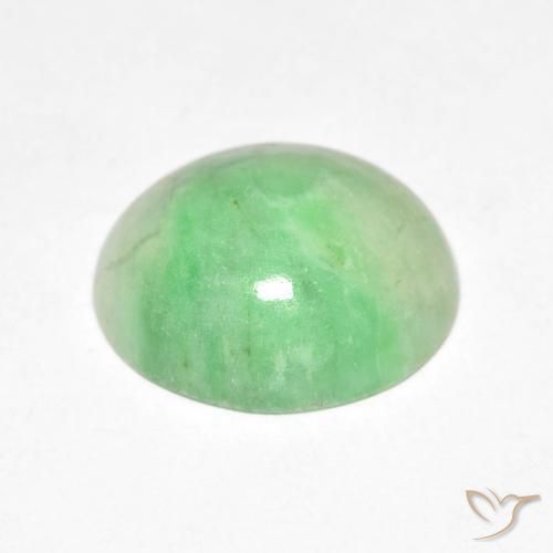 Jade Verde blanquecino natural de 4.32 ct, Ovalada, Opaco