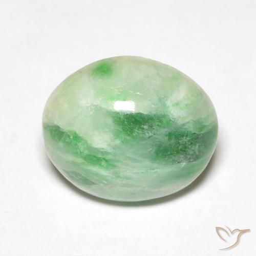 4.18ct Natural Verde medio Jade, Ovalada, Opaco