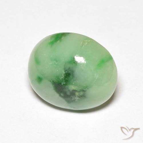 Jade Verde medio natural de 4.30 ct, Ovalada, Opaco