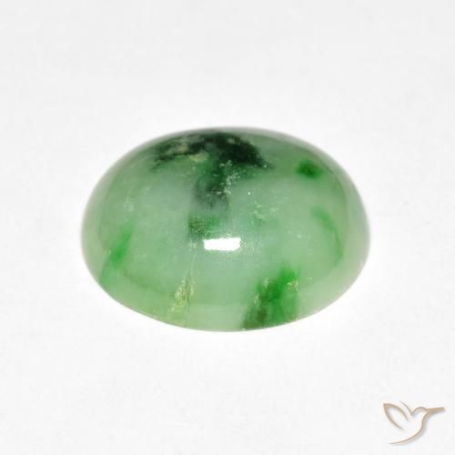 Jade Verde medio natural de 4.30 ct, Ovalada, Opaco