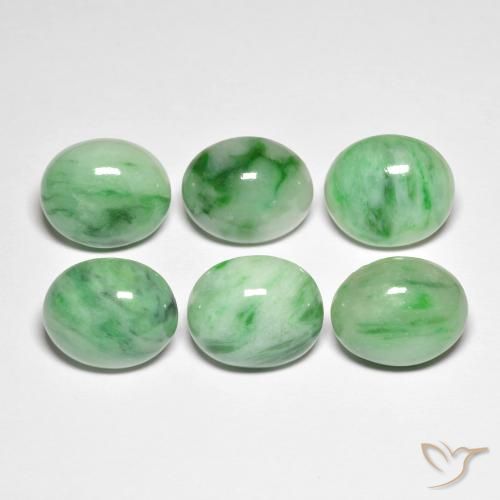 4.94ct Natural Verde Jade, Ovalada, Opaco