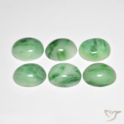 Jade Verde natural de 4.94 ct, Ovalada, Opaco