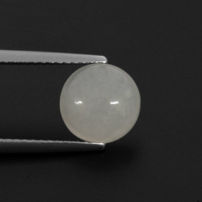 Jadeíta blanco natural de 2,31 ct, corte redondo, translúcido