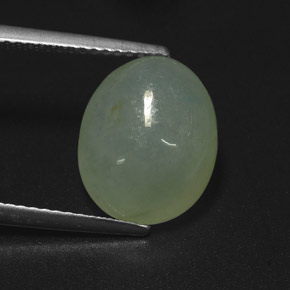 Jadeíta verde natural de 6,28 ct, transparente, transparente / translúcido