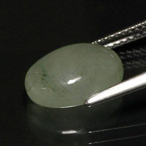 Jadeíta verde natural de 4,22 ct, transparente, transparente / translúcido