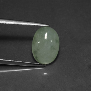 Jadeíta verde natural de 4,45 ct, transparente, transparente / translúcido