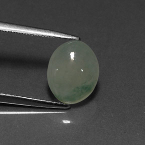 Jadeíta Verde claro natural de 2.94 ct, Transparente, Transparente / Translúcido