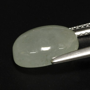 Jadeíta verde natural de 4,80 ct, transparente, transparente / translúcido