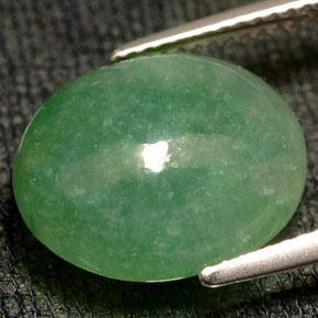 Jadeíta verde natural de 10,49 ct, transparente, transparente / translúcido