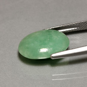 Jadeíta verde natural de 8,45 ct, transparente, transparente / translúcido