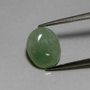 Jadeíta Verde natural de 3.19 ct, Transparente, Transparente / Translúcido