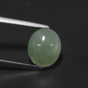 Jadeíta verde natural de 3,80 ct, transparente, transparente / translúcido
