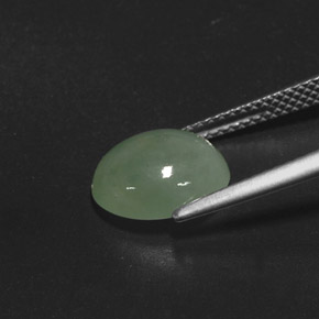 Jadeíta verde natural de 3,80 ct, transparente, transparente / translúcido
