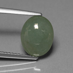 Jadeíta verde natural de 3,39 ct, transparente, transparente / translúcido