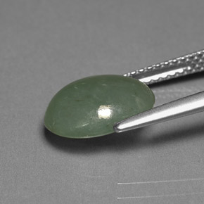 Jadeíta verde natural de 3,39 ct, transparente, transparente / translúcido