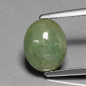 Jadeíta verde natural de 2,46 ct, transparente, transparente / translúcido