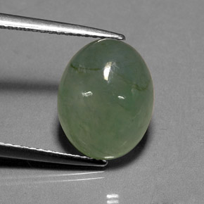 Jadeíta Verde natural de 7.24 ct, Transparente, Transparente / Translúcido
