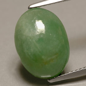 Jadeíta verde natural de 6,22 ct, corte óvalo, translúcido
