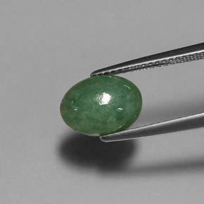 Jadeíta verde natural de 2,60 ct, corte óvalo, translúcido