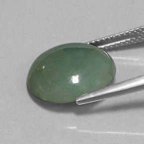 Jadeíta verde natural de 7,70 ct, transparente, transparente / translúcido