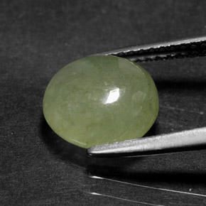 Jadeíta verde natural de 3,60 ct, transparente, transparente / translúcido