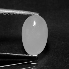Jadeíta blanco natural de 2,02 ct, corte óvalo, translúcido